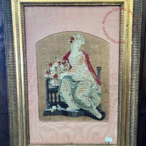 Quadro con ricamo d'epoca